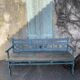 Indian bench in blue lacquered teak