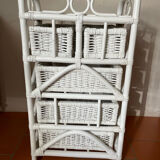 White rattan chest of drawers