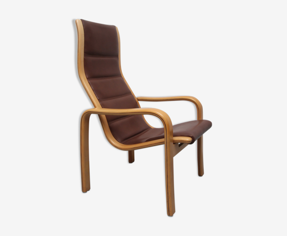 Fauteuil d'Yngve Ekstrom pour suédois en cuir 1980