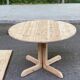 Round stripped extendable dining table in the style of Rainer Daumiller Hirtshals Sa.