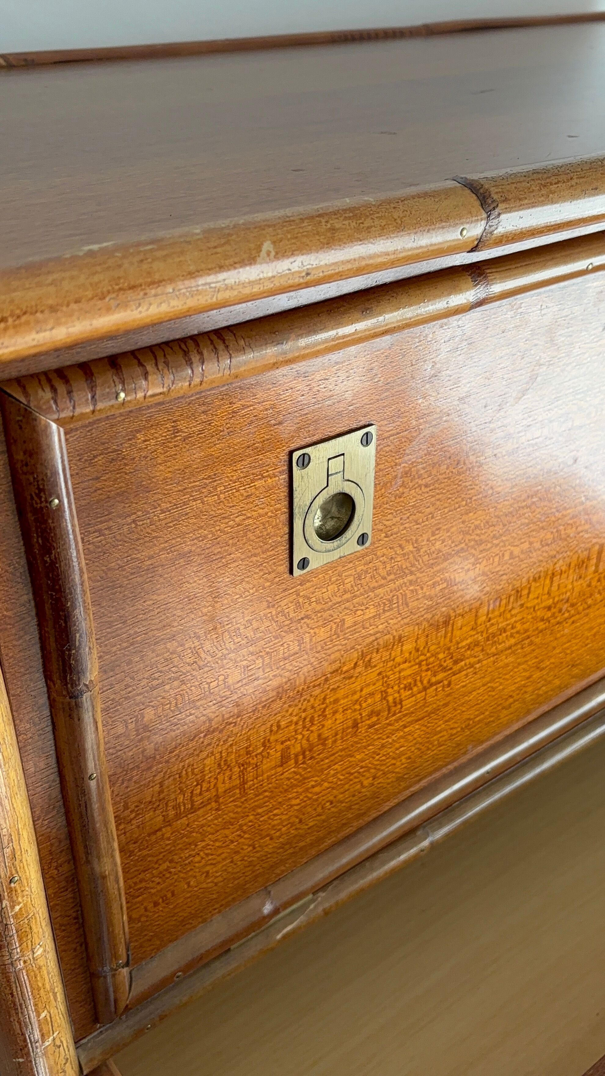 Commode dalvera 1970 meuble bar bambou et bois