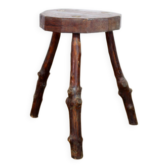 Oak farm stool
