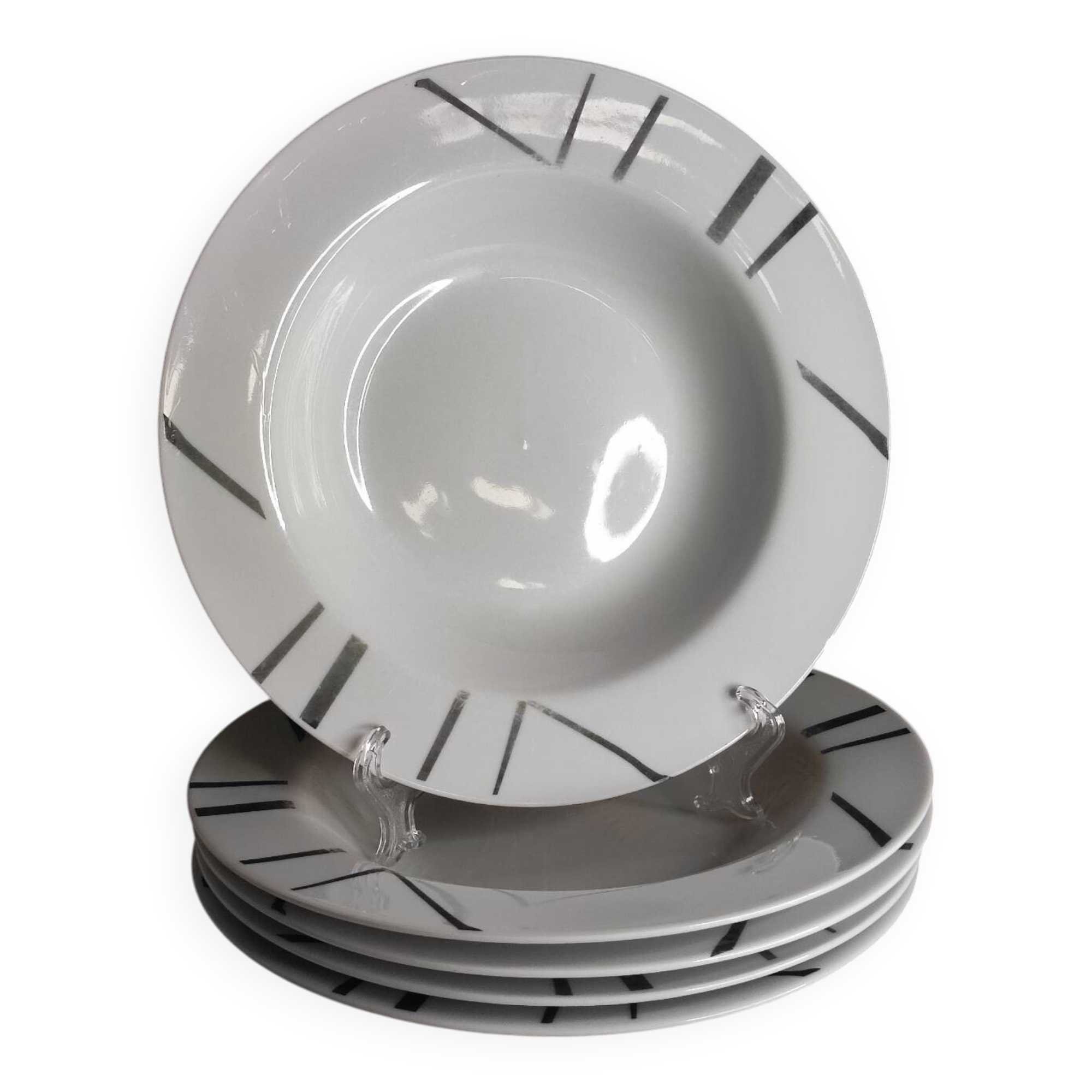 Fine porcelain soup plates