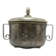 Sugar bowl, mid-century modern, silver-plated brass, Poland, 1960s.
