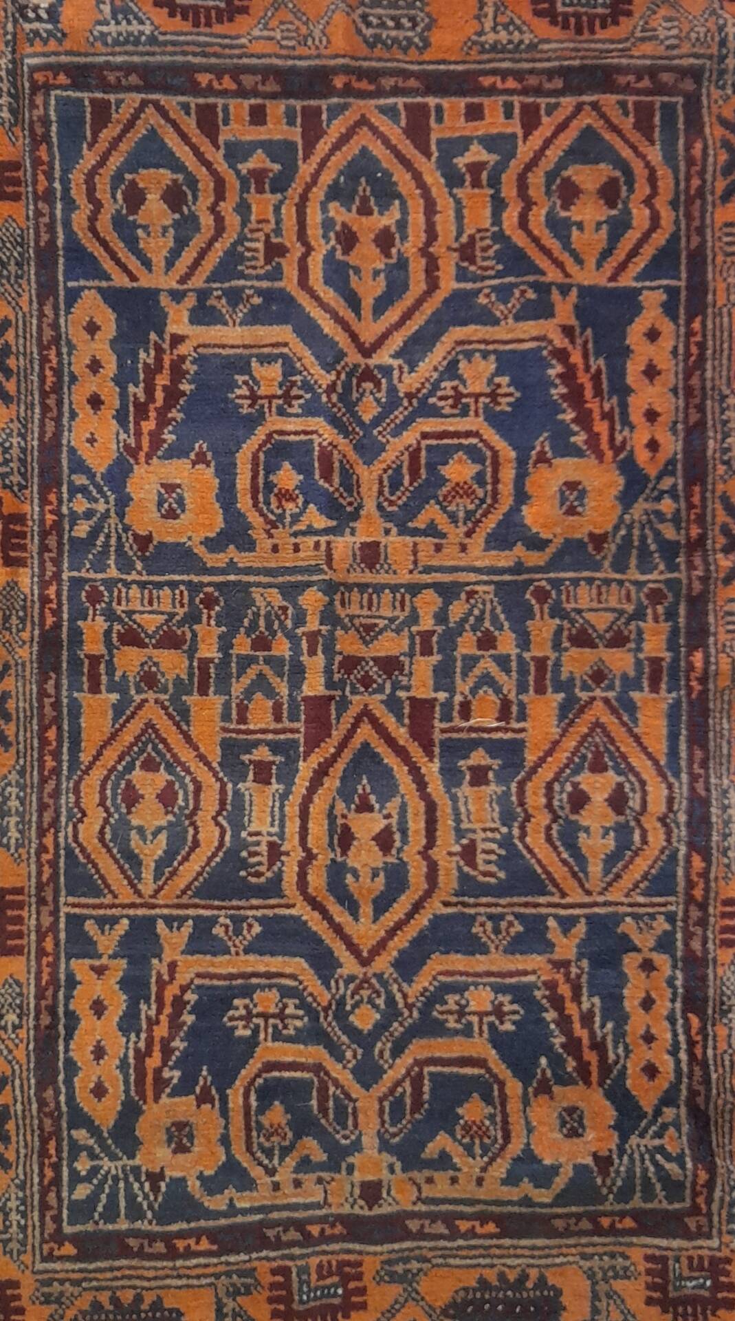 Balouch rug 140x96 cm handmade vintage orange