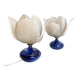 Pair of vintage lamps by Patrick Bossis – Limoges porcelain 1980