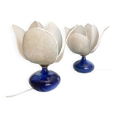 Pair of vintage lamps by Patrick Bossis – Limoges porcelain 1980