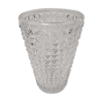 Vase en verre pointe de diamant