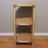 Bamboo and rattan corner shelf