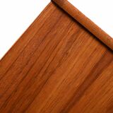 Table de chevet scandinave vintage en teck avec étagère