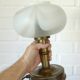 Lampe de bureau champignon vintage en verre de Murano, lampe de chevet en laiton, années 1970