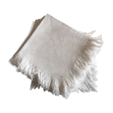 Set of 8 linen damask towels fringed late 19th