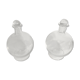 Paire ancienne carafes bombée verre avec bouchon rond vintage
