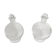 Paire ancienne carafes bombée verre avec bouchon rond vintage