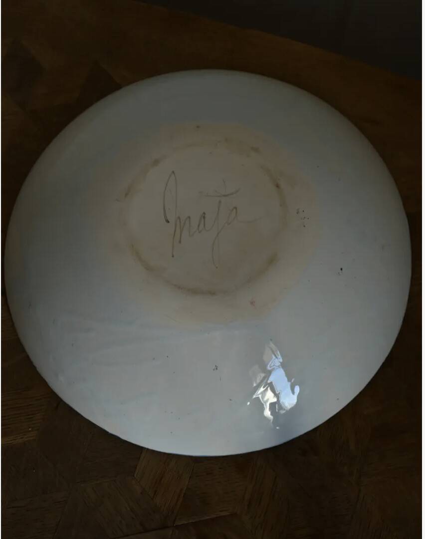 Ceramic plate signed Maja
