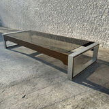 Rosewood coffee table with glass top