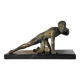 Art Deco spelter sculpture on marble base J. De Roncourt