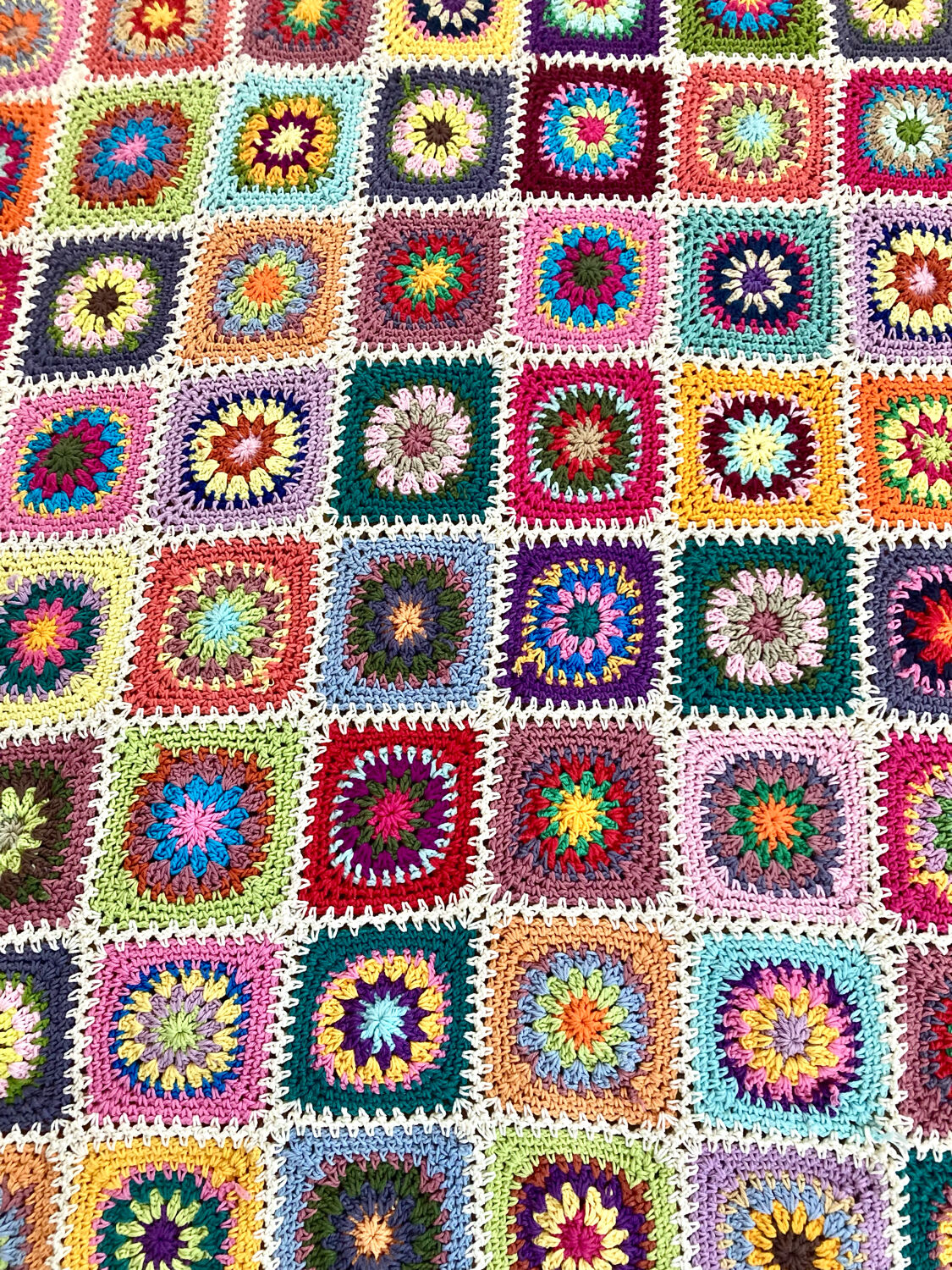 Multicolored crochet cover