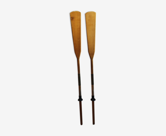 Paire de rames vintage kayak ou canoë
