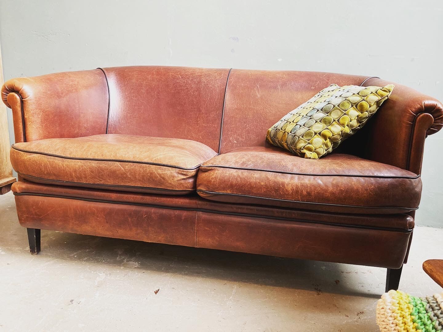 Canapé deux places vintage en cuir