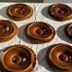 Set of 12 oyster or shell plates in glazed brown ceramic D