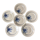 Set of 6 dessert plates blue flowers saint-amand 30s-40s