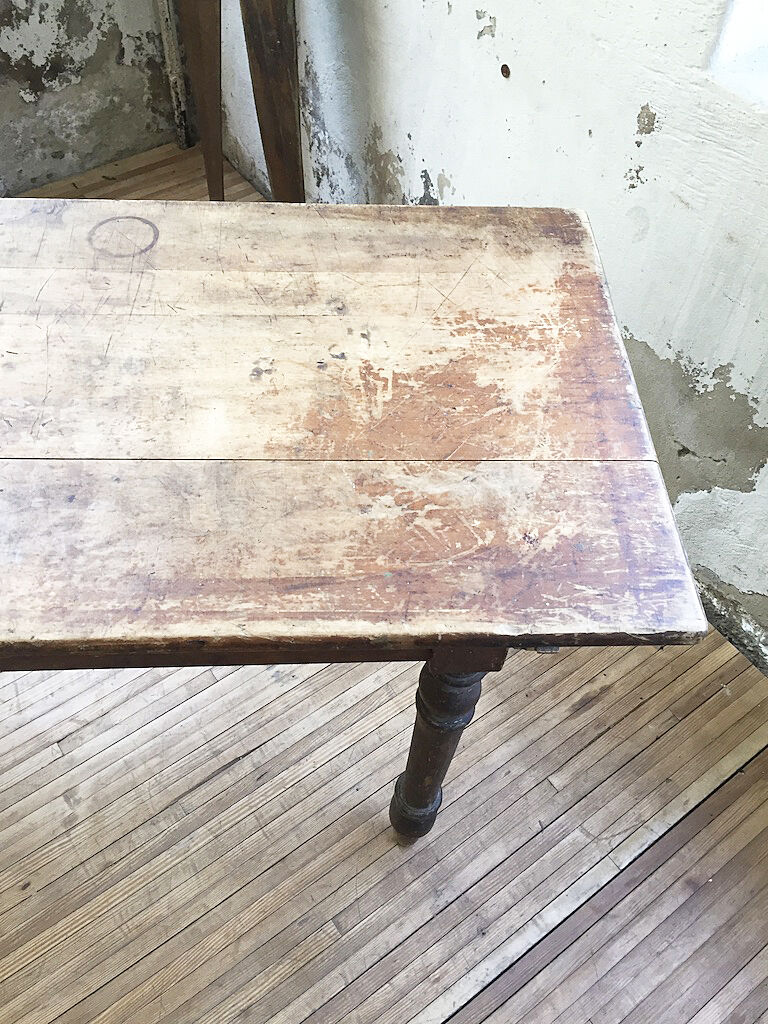 Antique farm table