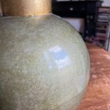 Grand vase en acier vert et doré