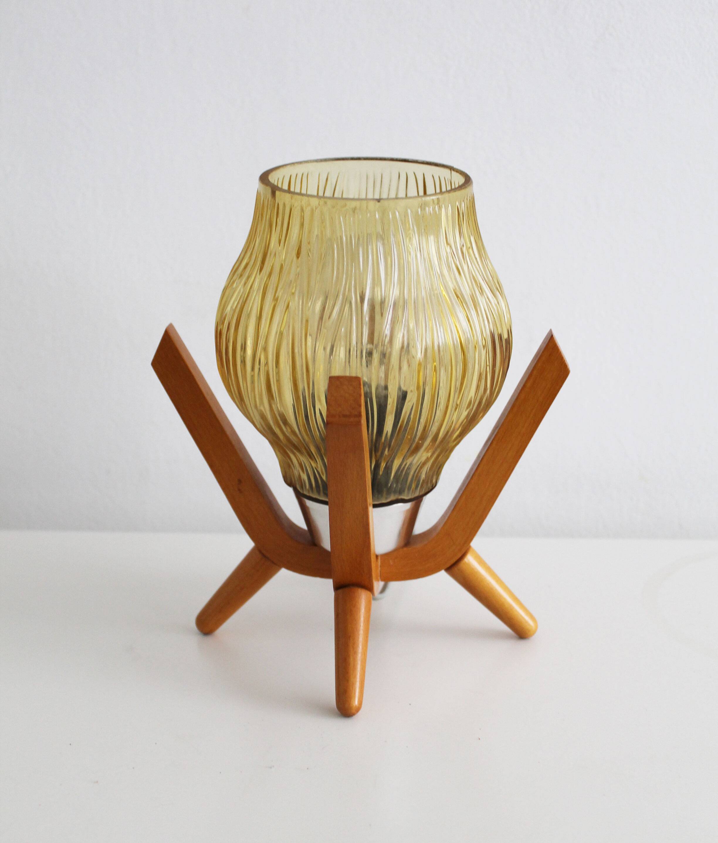 Paire de lampes de chevet vintage des années 1970 par Drevo Humpolec