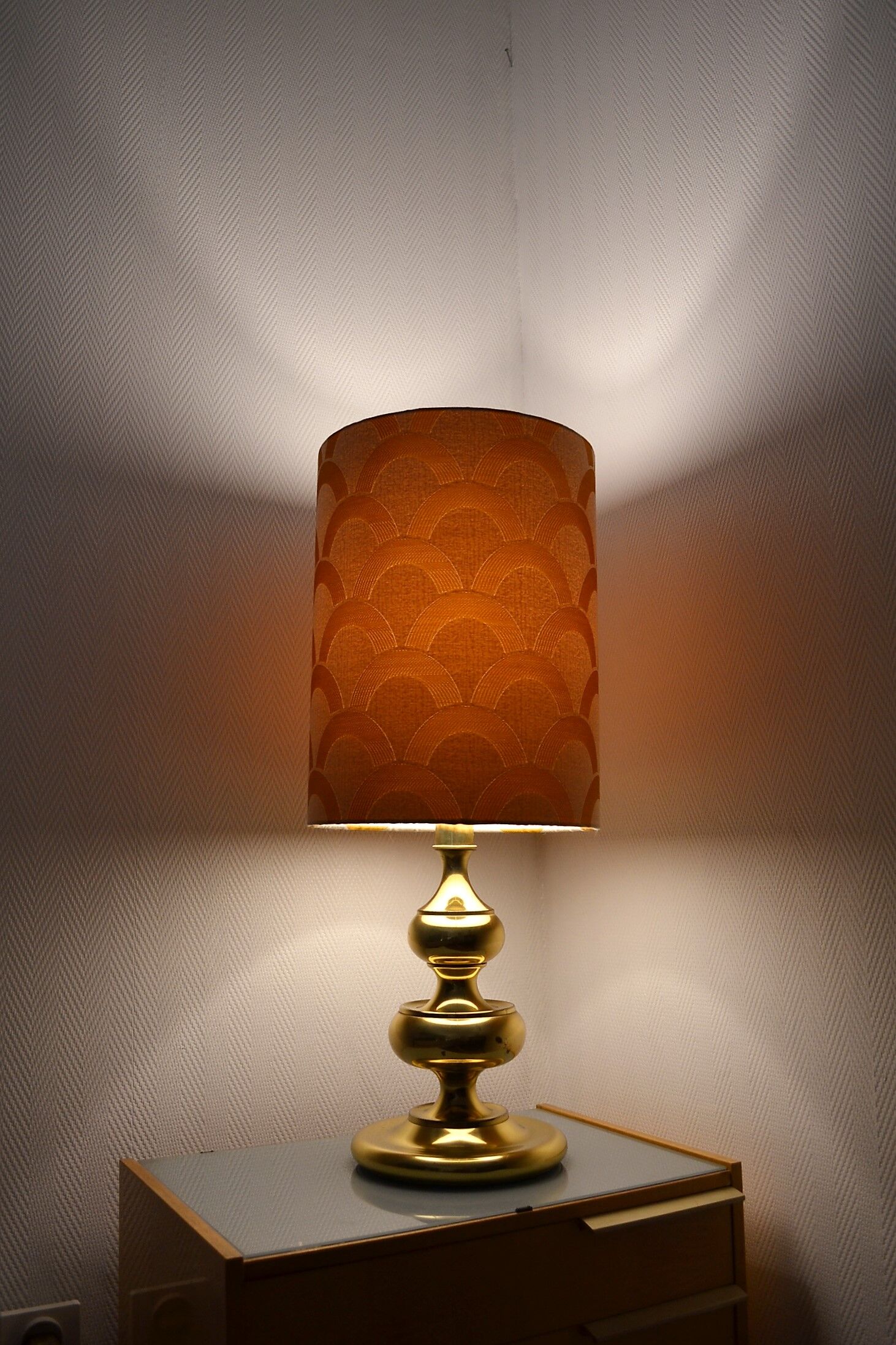 Golden table lamp from the 70s
