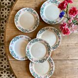 Set of 6 vintage dessert plates model Cécile by HBCM (lot 2)