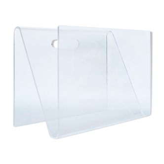 Plexiglas design magazine holders from the 70s