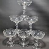 Set of 6 champagne glasses