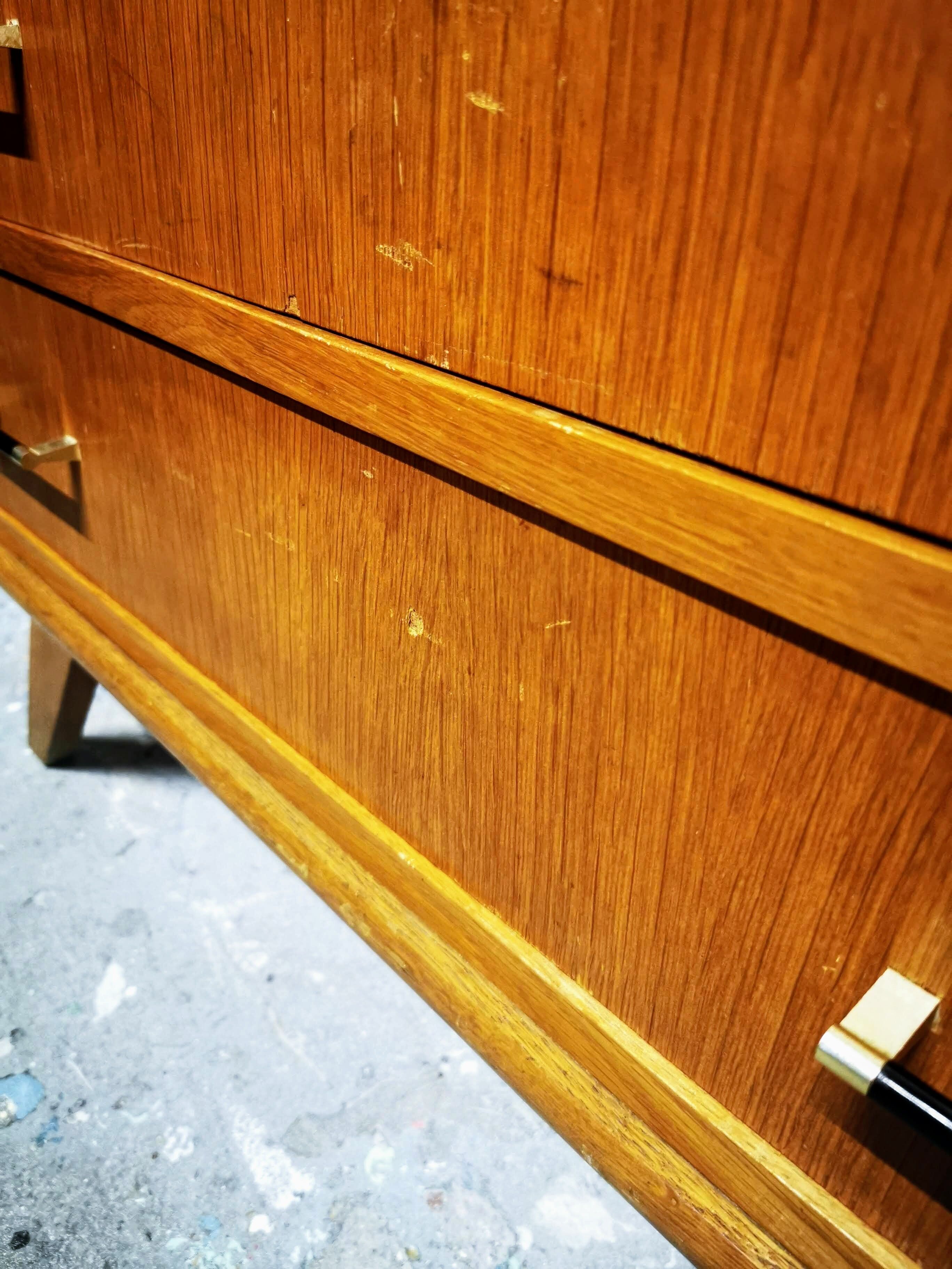 Vintage chest of drawers with compass feet