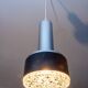 Space age pendant lamp, glass and chrome for staff, germany 1970