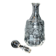 Carafe Art Nouveau en verre soufflé gravé à l'acide - décor de chardons ondulants 1900