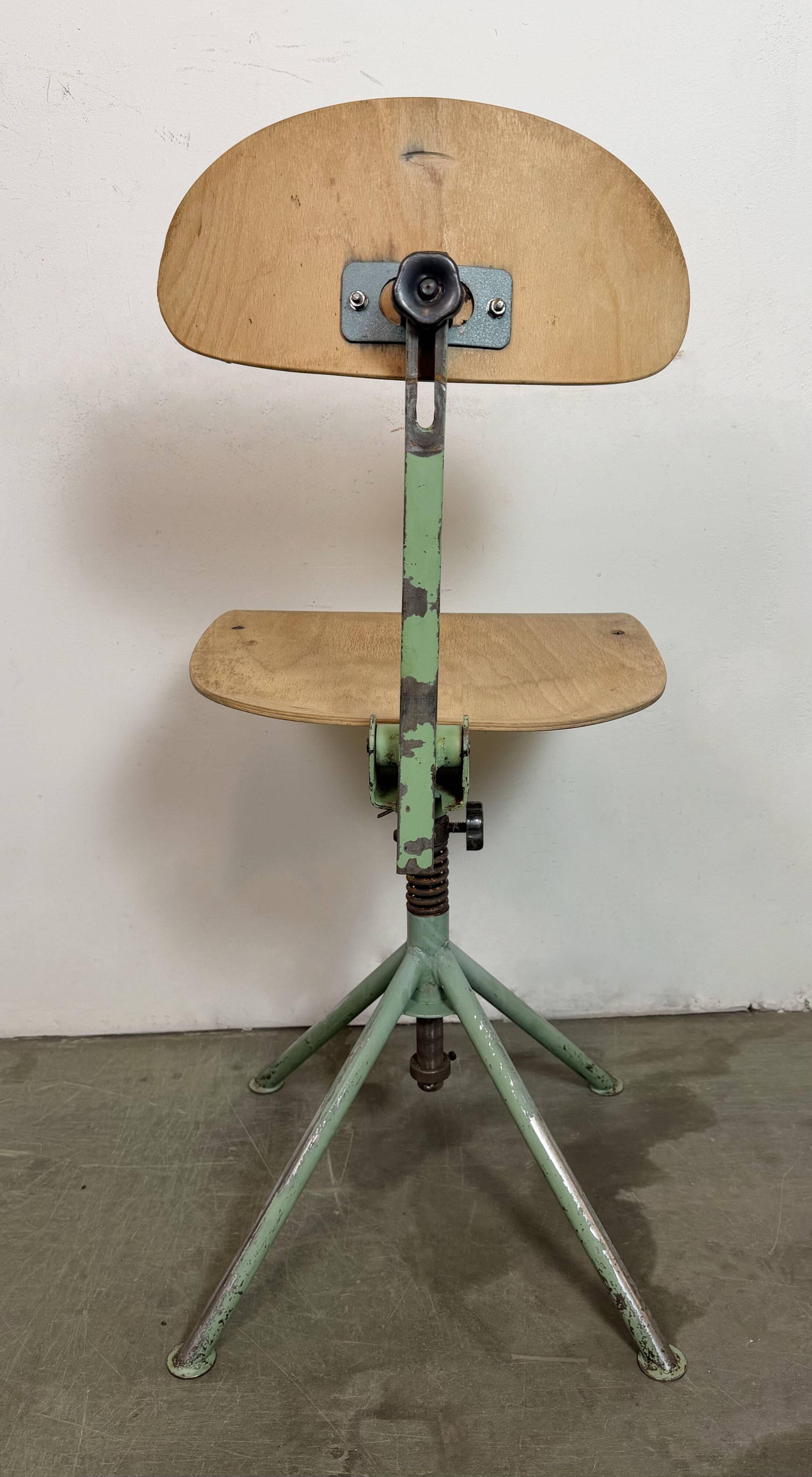 Green Industrial Workshop Chair, 1950s