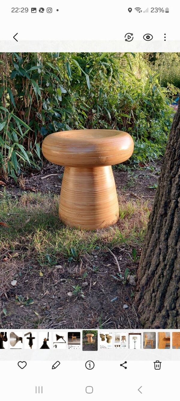 Tabouret bambou vintage