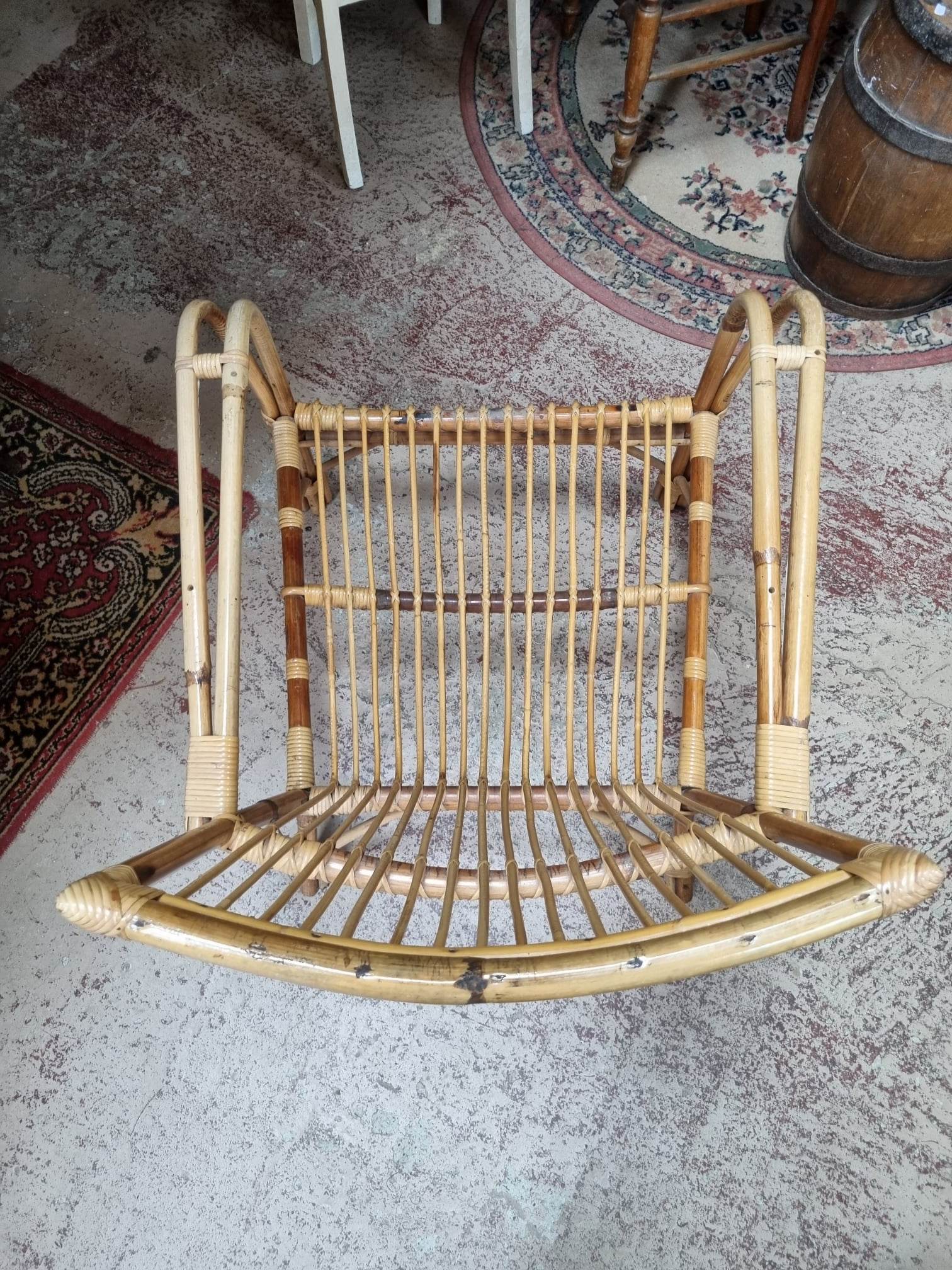 Antique rattan armchair