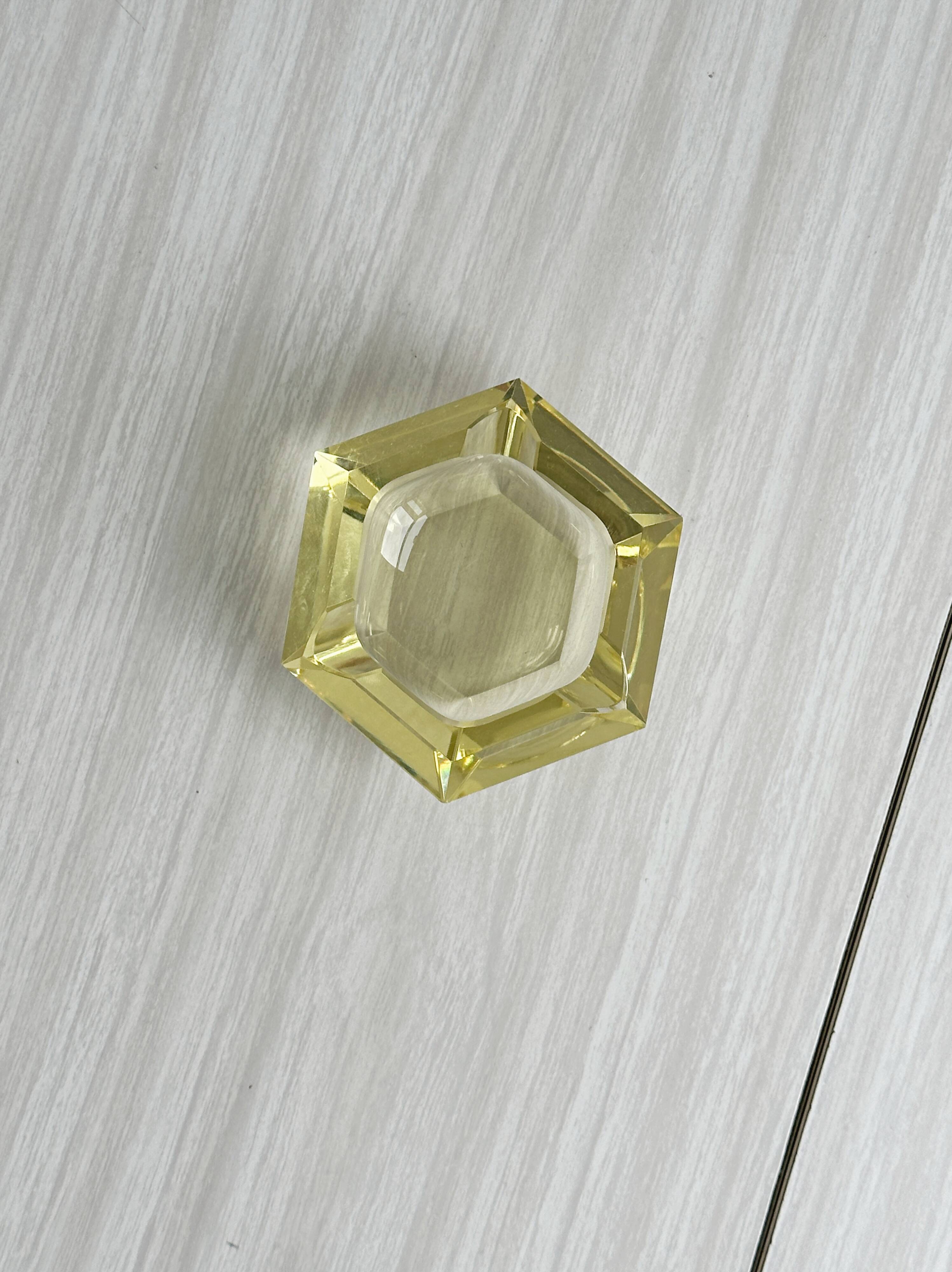 Cendrier cristal jaune