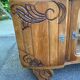 Art Deco sideboard top, low display cabinet in solid wood and mirror from the 1940s.