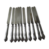10 solid silver fruit knives at the end of 19th