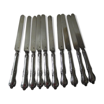 10 solid silver fruit knives at the end of 19th