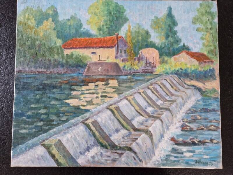 Christian Xapella (1927-2021), painter from Carcassonne - Oil on canvas - Saint Jean Paichère
