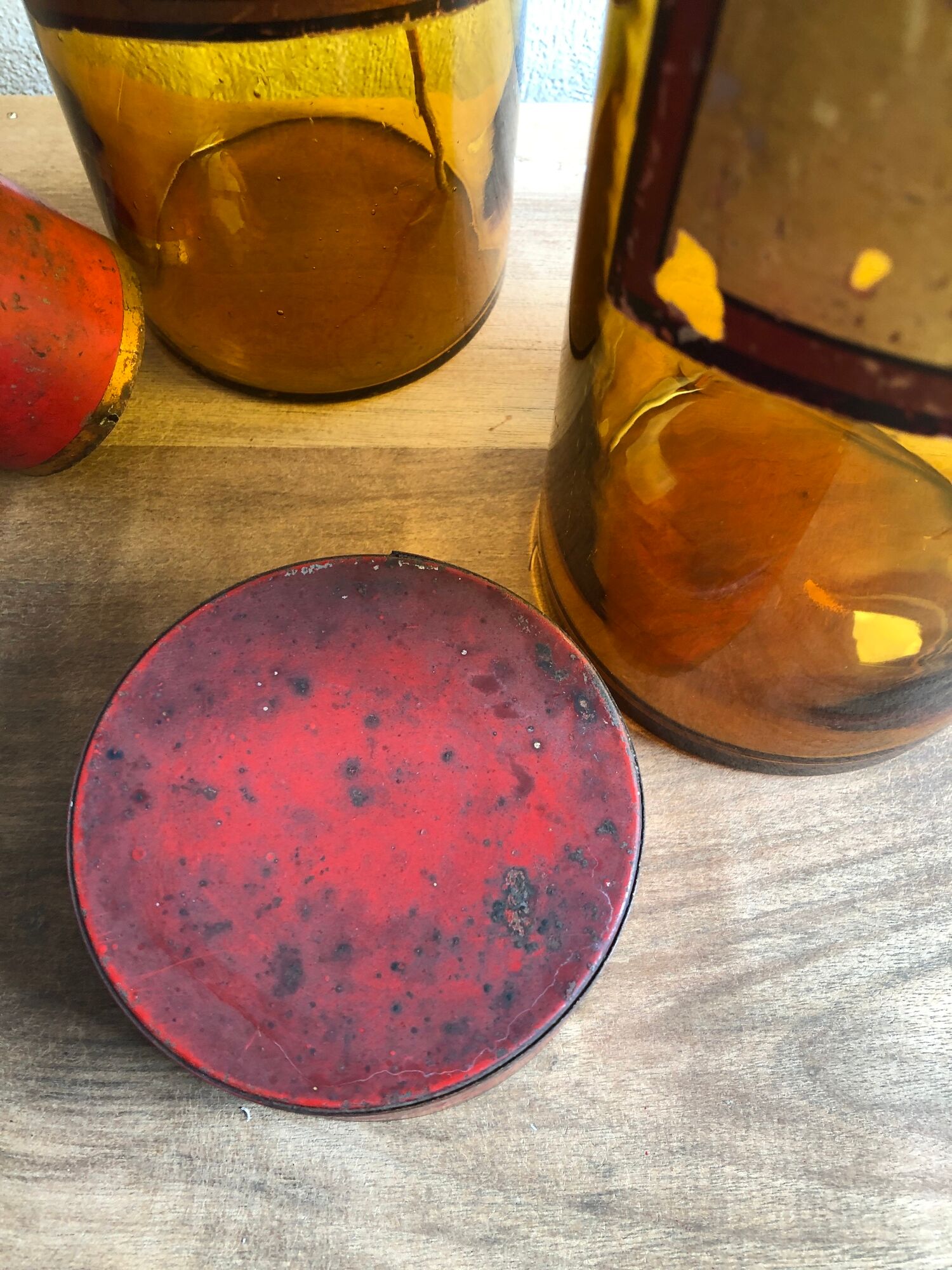 Jar "Lamium Album" brown glass