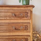 Antique commode with curved drawers - solid wood