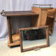 Vintage bar trolley service with detachable mirror service tray