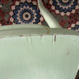 Set of 6 green patinated bistro chairs