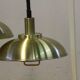 Danish pair of brass colour ceiling lamps attributed to the company Frandsen 1