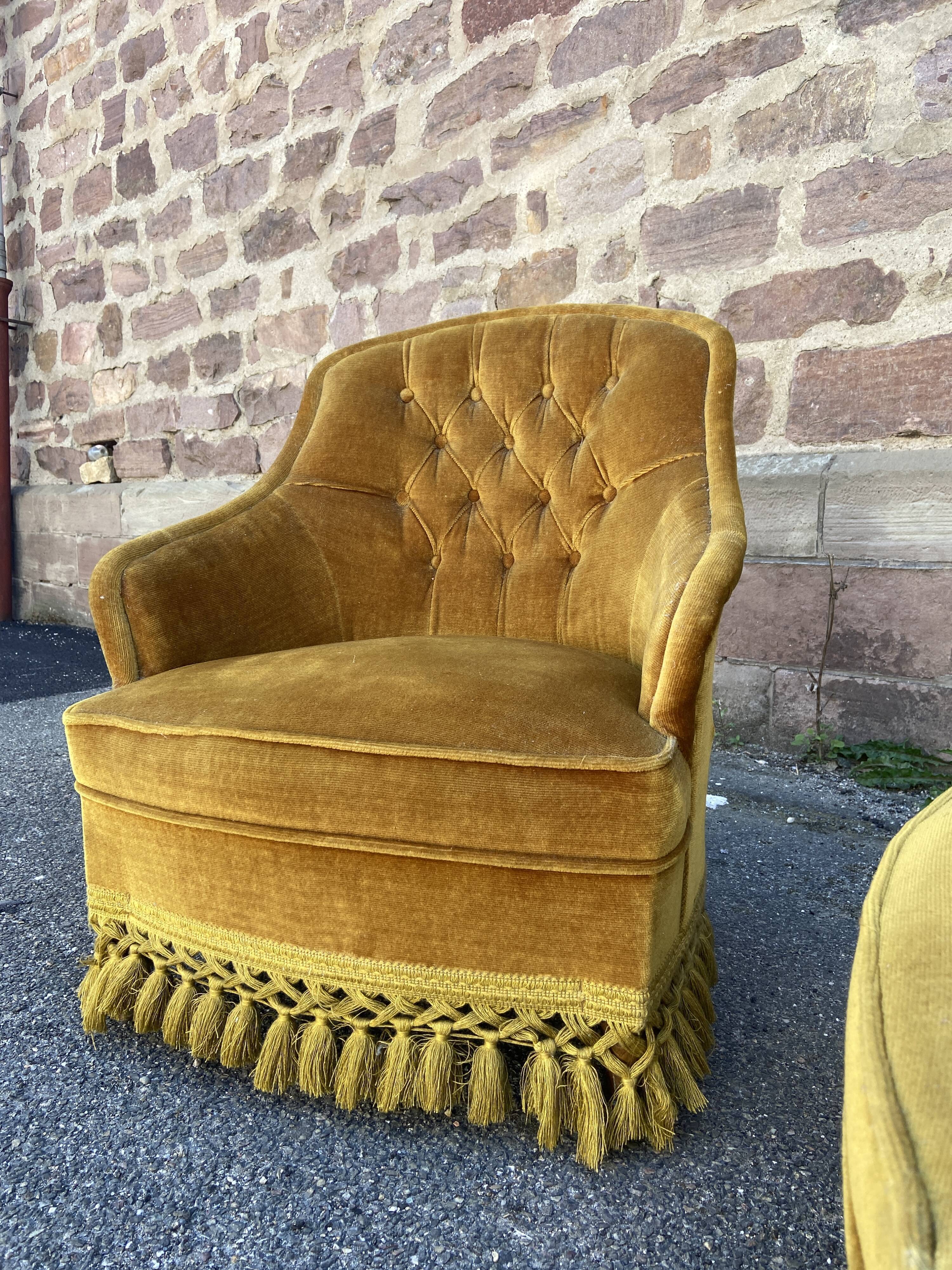 Pair of toad armchairs